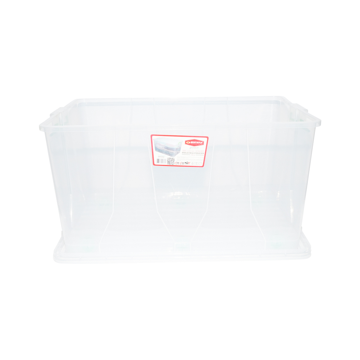 Cutie depozitare 120L cu capac si roti din plastic transparenta 800x515x420mm - imagine 4