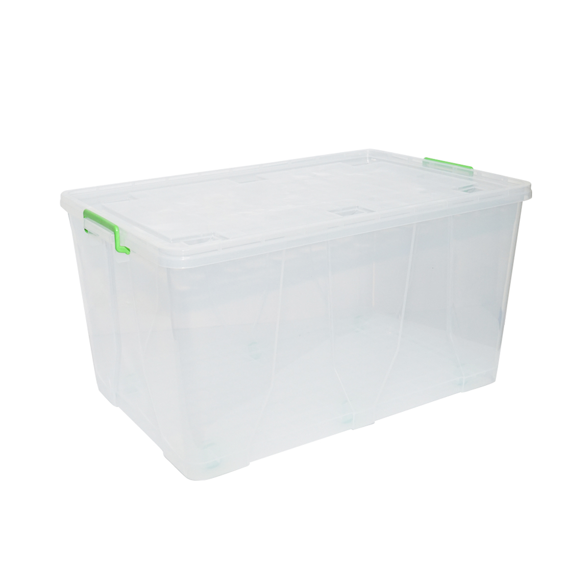 Cutie depozitare 120L cu capac si roti din plastic transparenta 800x515x420mm - imagine 3