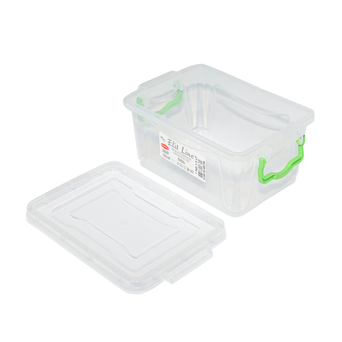 Cutie depozitare 1.5L cu capac din plastic, transparenta 210x140x100mm - imagine 4