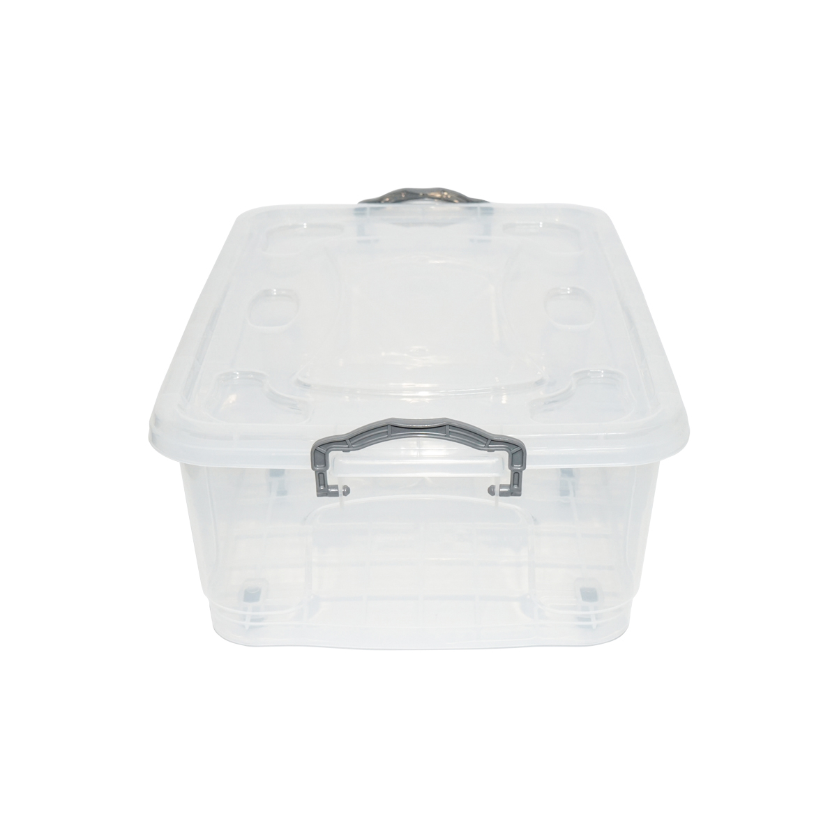 Cutie depozitare 30L cu capac si roti din plastic transparenta 630x400x200mm - imagine 2