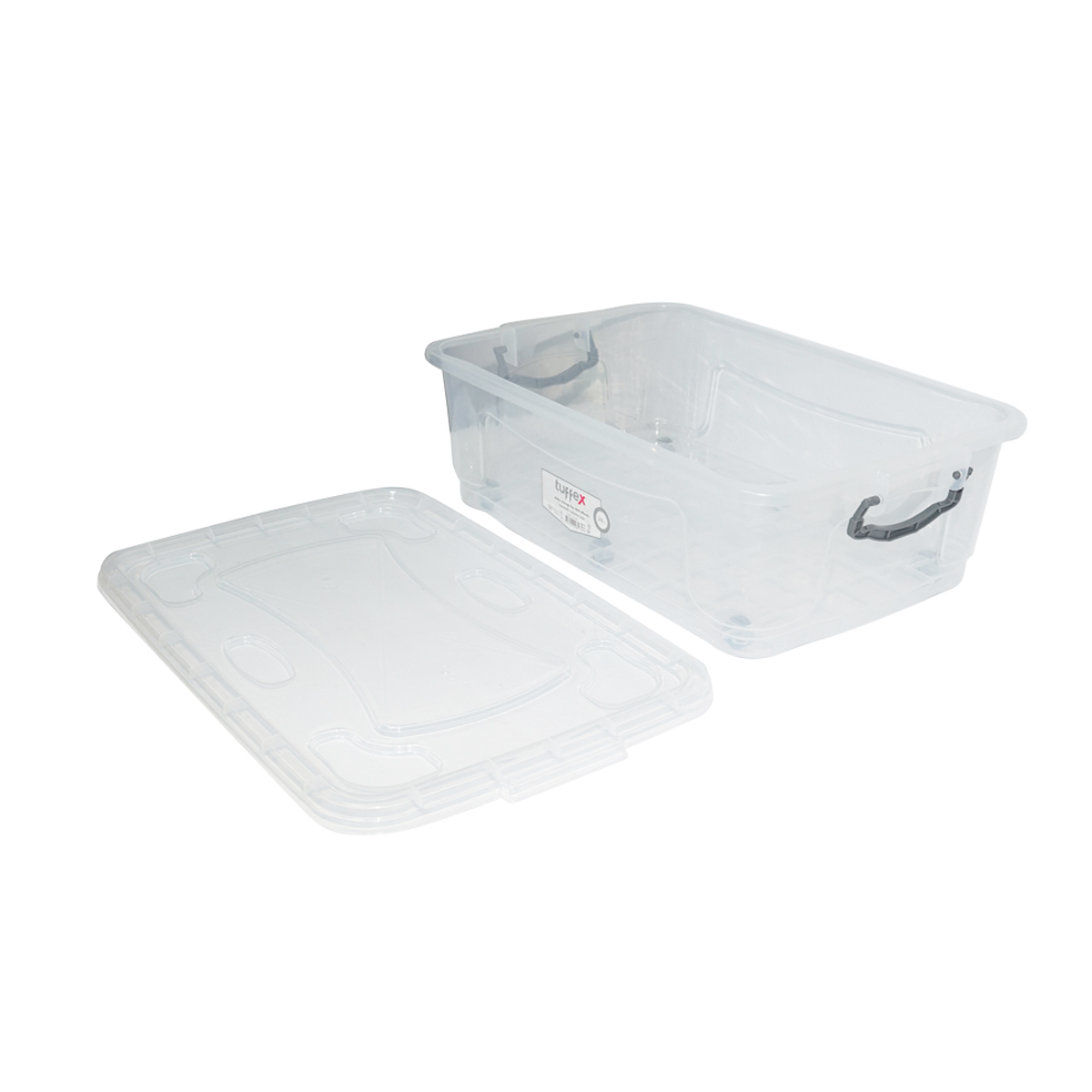 Cutie depozitare 30L cu capac si roti din plastic transparenta 630x400x200mm - imagine 4