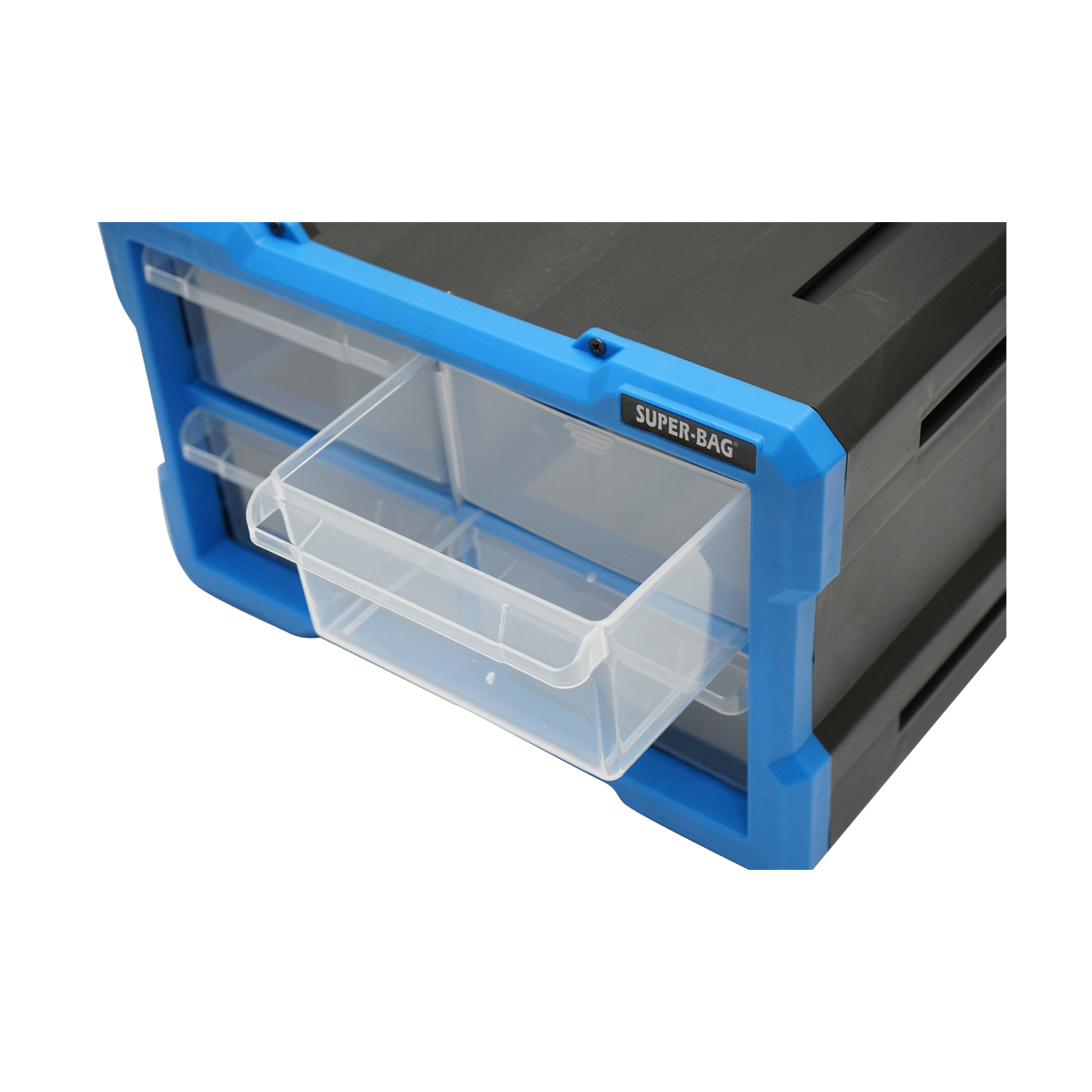 Cutie depozitare albastra din plastic modulara, 4 sertare 58x266x170mm Breckner Germany - imagine 5