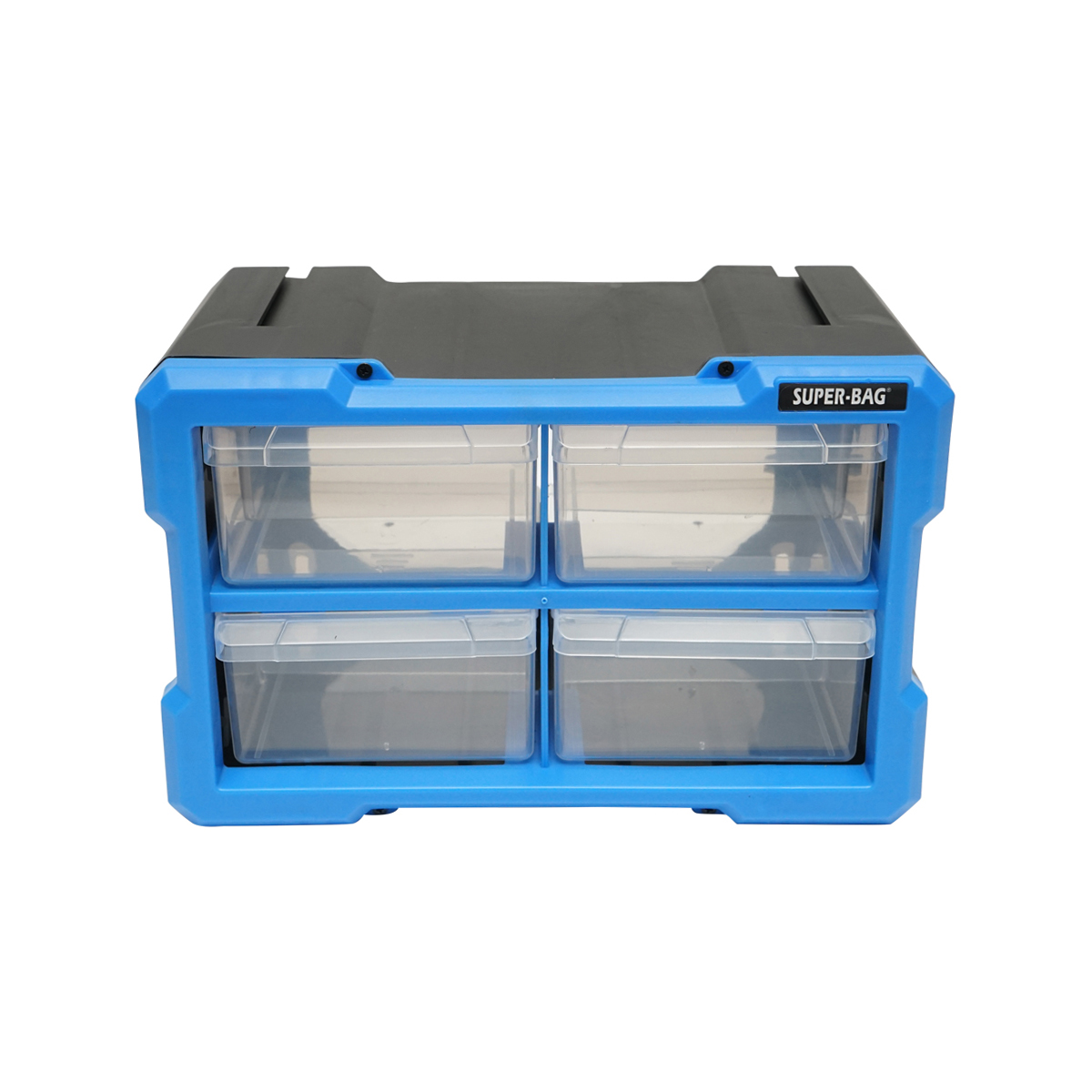 Cutie depozitare albastra din plastic modulara, 4 sertare 58x266x170mm Breckner Germany