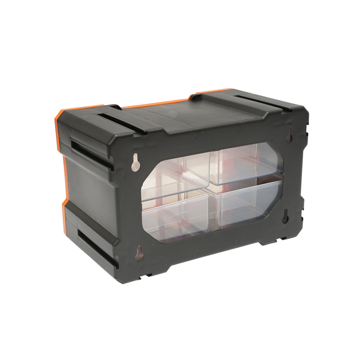 Cutie depozitare portocalie din plastic modulara, 4 sertare 158x266x170mm Breckner Germany - imagine 2