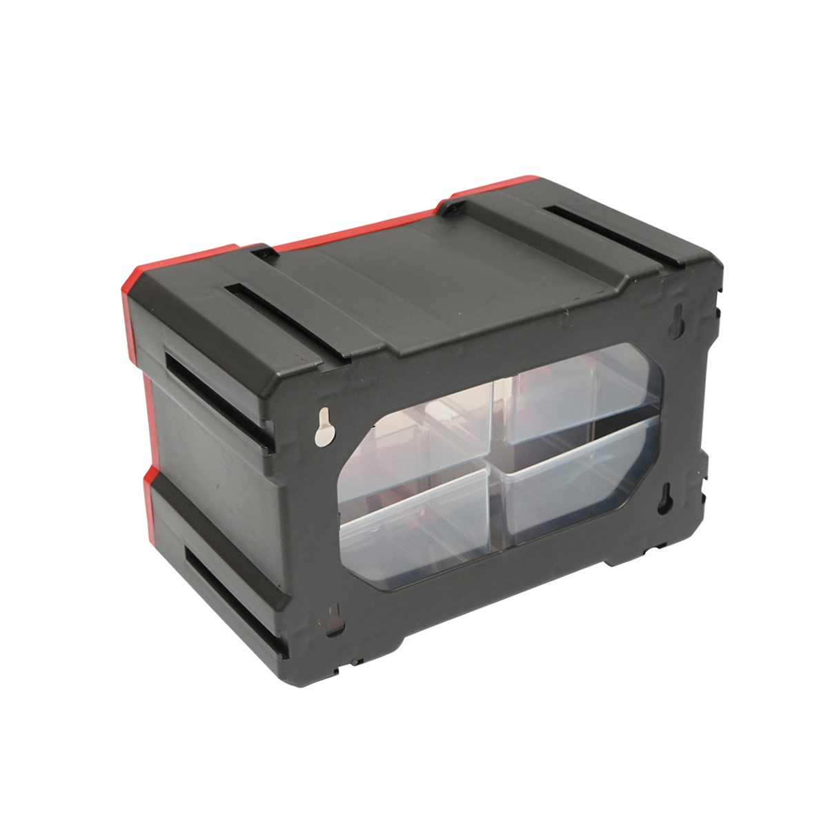 Cutie depozitare rosie din plastic modulara, 4 sertare 158x266x170mm Breckner Germany - imagine 3