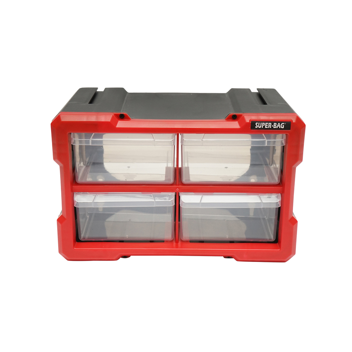 Cutie depozitare rosie din plastic modulara, 4 sertare 158x266x170mm Breckner Germany