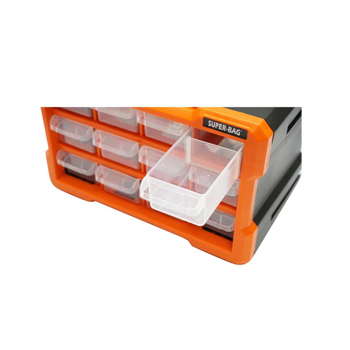 Cutie depozitare portocalie din plastic modulara, 12 sertare 158x266x170mm Breckner Germany - imagine 5
