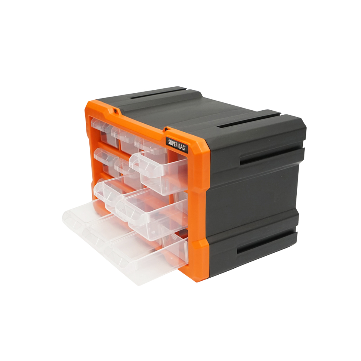 Cutie depozitare portocalie din plastic modulara, 12 sertare 158x266x170mm Breckner Germany - imagine 4