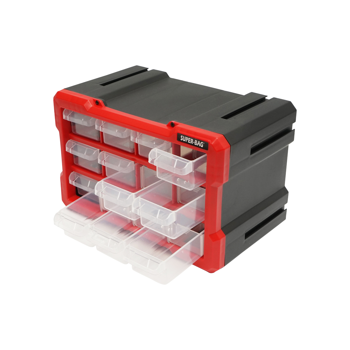 Cutie depozitare portocalie din plastic modulara, 12 sertare 158x266x170mm Breckner Germany - imagine 4