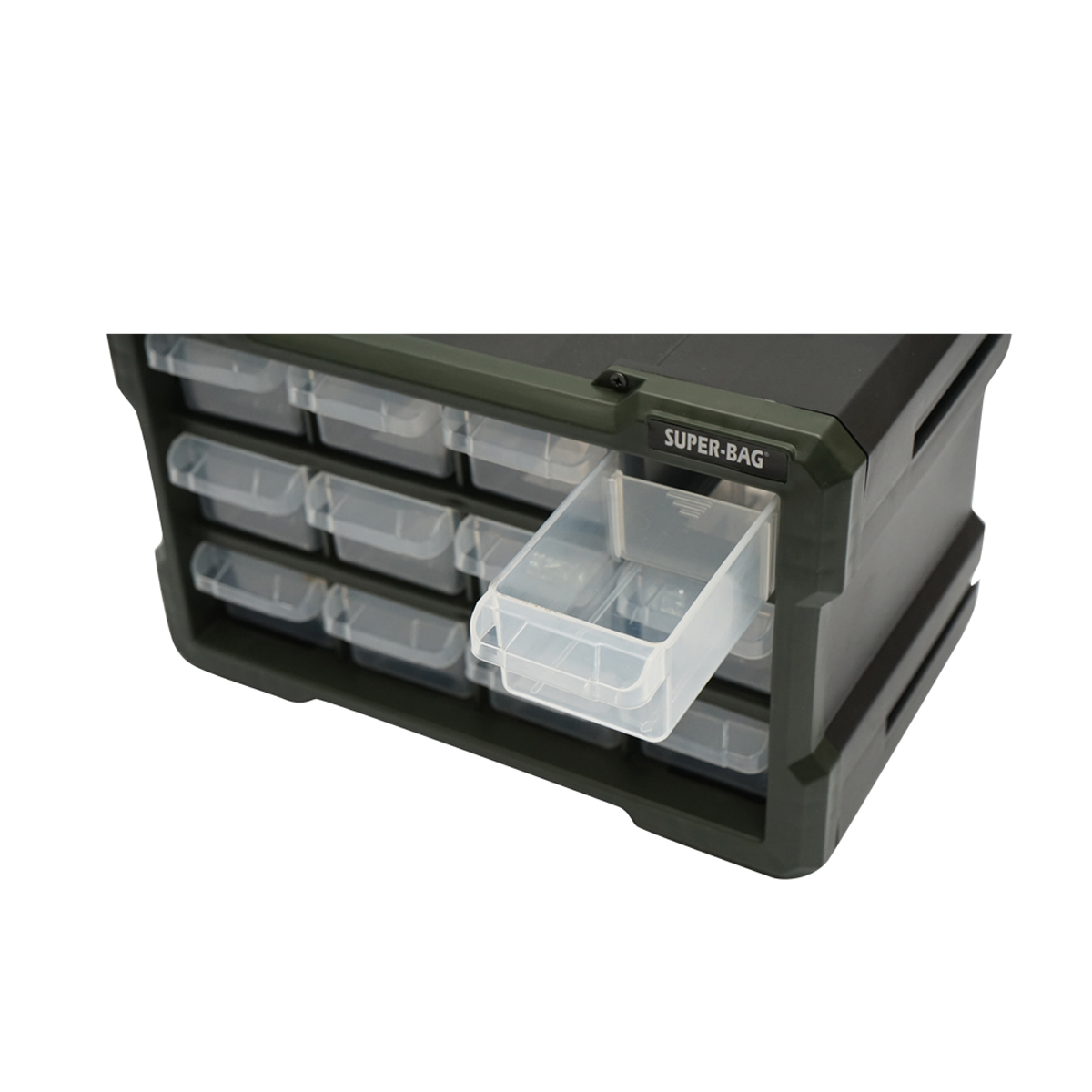 Cutie depozitare verde din plastic modulara, 12 sertare 158x266x170mm Breckner Germany - imagine 5