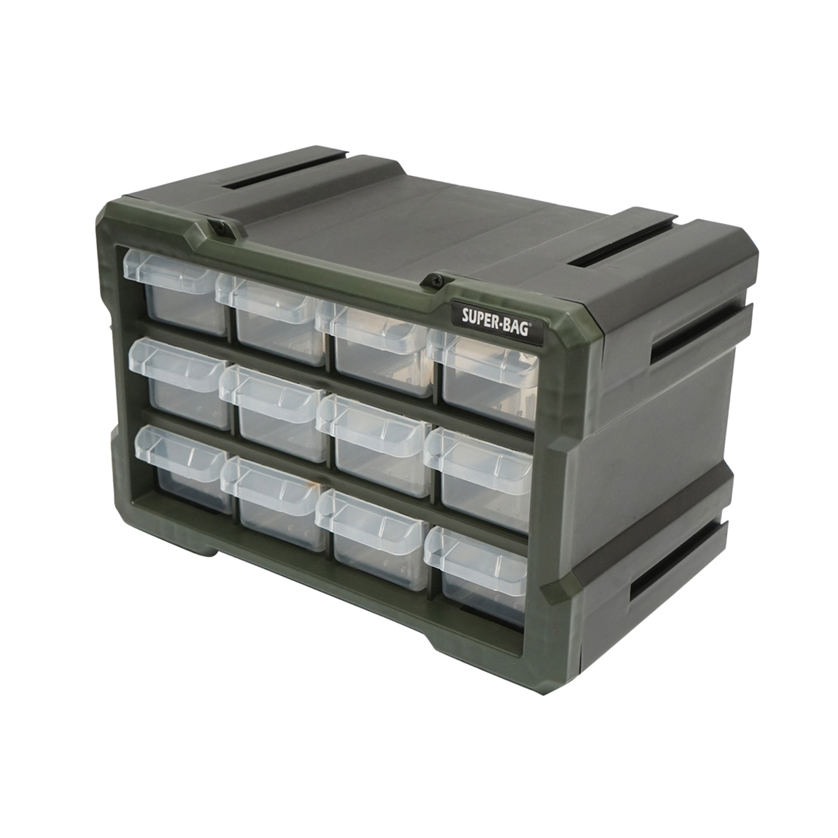 Cutie depozitare verde din plastic modulara, 12 sertare 158x266x170mm Breckner Germany - imagine 2