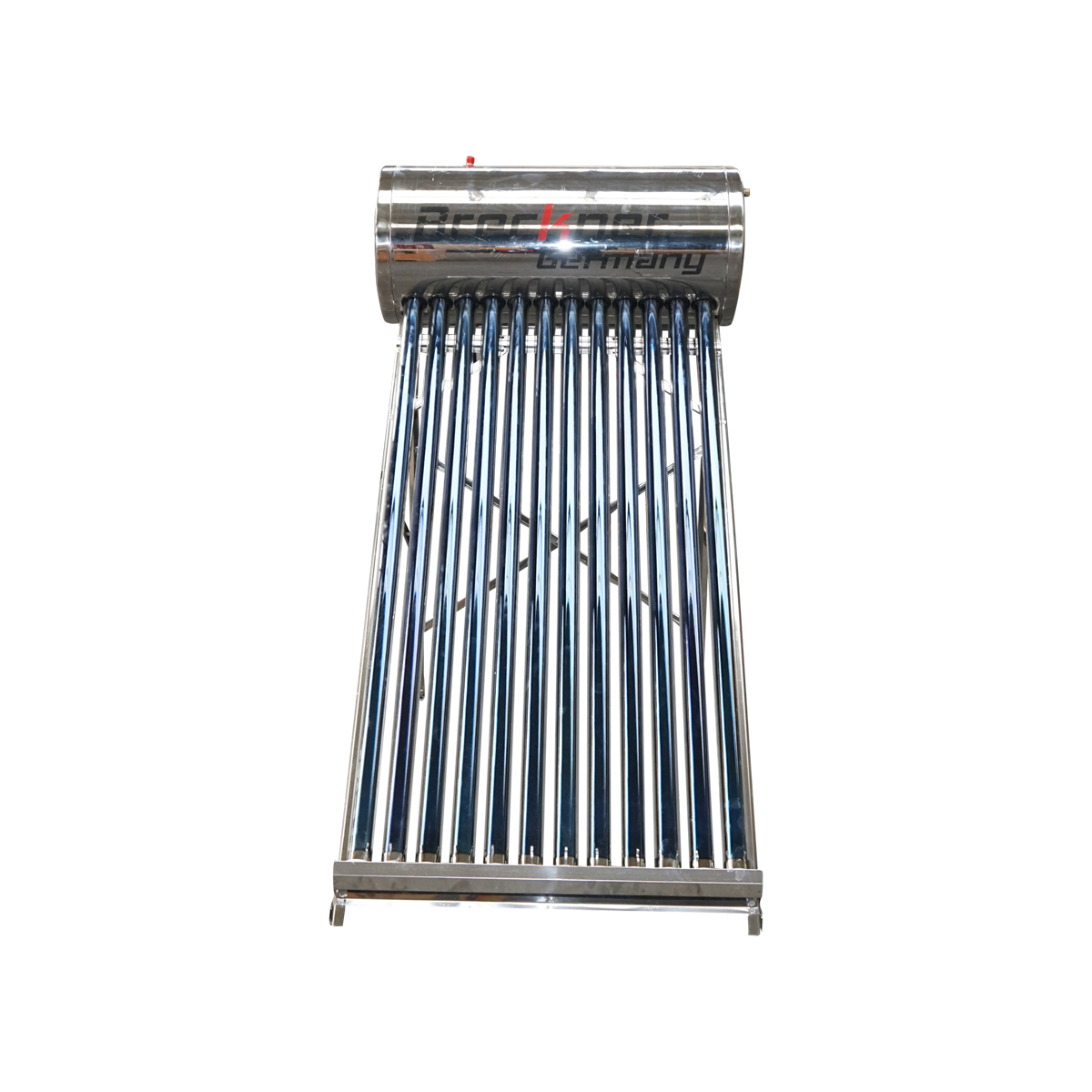 Panou solar nepresurizat inox cu 12 tuburi pentru apa calda, boiler 120L Breckner Germany - imagine 2