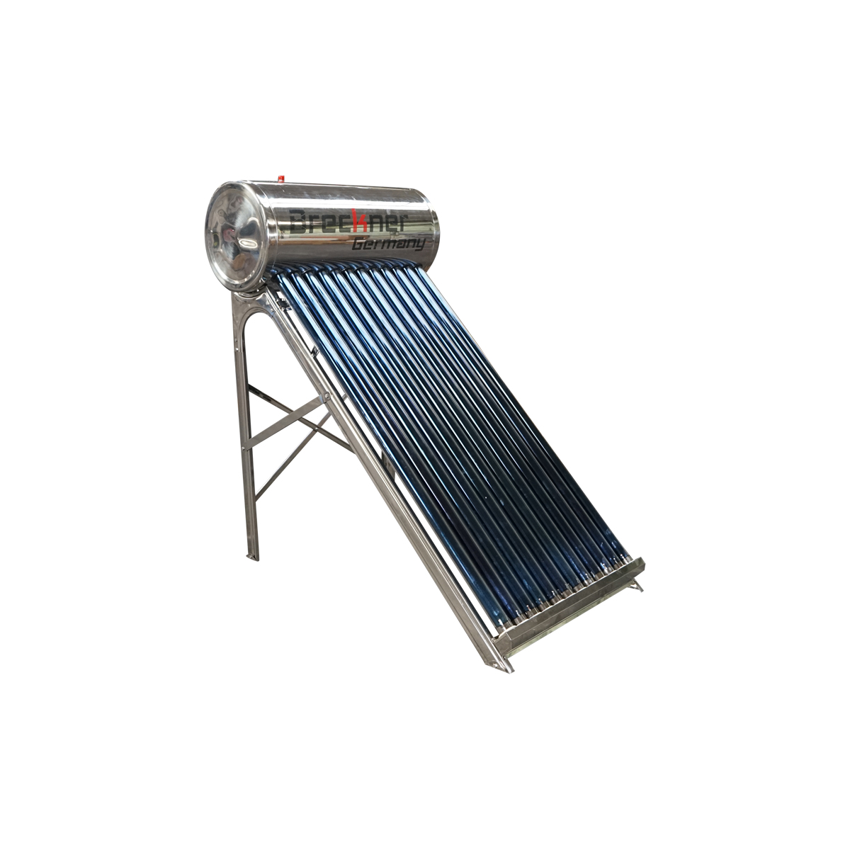 Panou solar nepresurizat inox cu 12 tuburi pentru apa calda, boiler 120L Breckner Germany - imagine 5