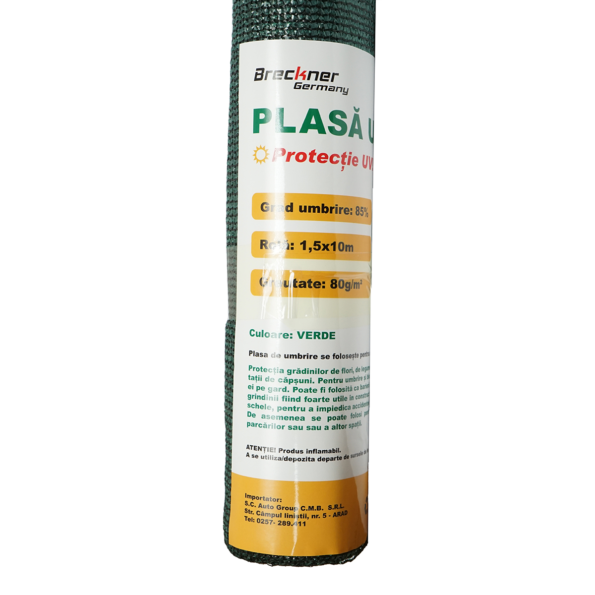 Plasa umbrire 85% latime 1.5M, lungime 10M verde din polietilena cu protectie UV - imagine 3