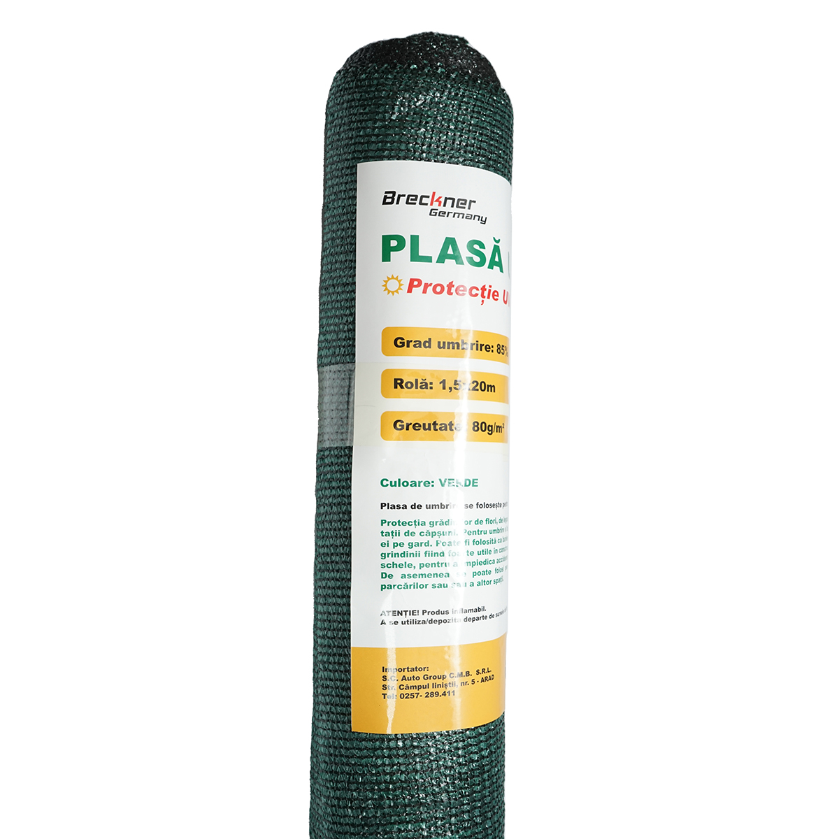 Plasa umbrire 85% latime 1.5M, lungime 20M verde din polietilena cu protectie UV - imagine 3