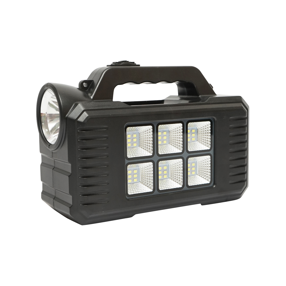 Kit iluminat portabil LED cu 2 becuri/proiector, panou solar si baterie 4000 mAhH pentru pescuit camping GD-8077 - imagine 7