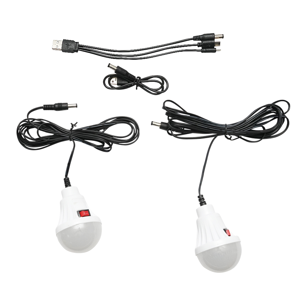 Kit iluminat portabil LED cu 2 becuri/proiector, panou solar si baterie 4000 mAhH pentru pescuit camping GD-8077 - imagine 5