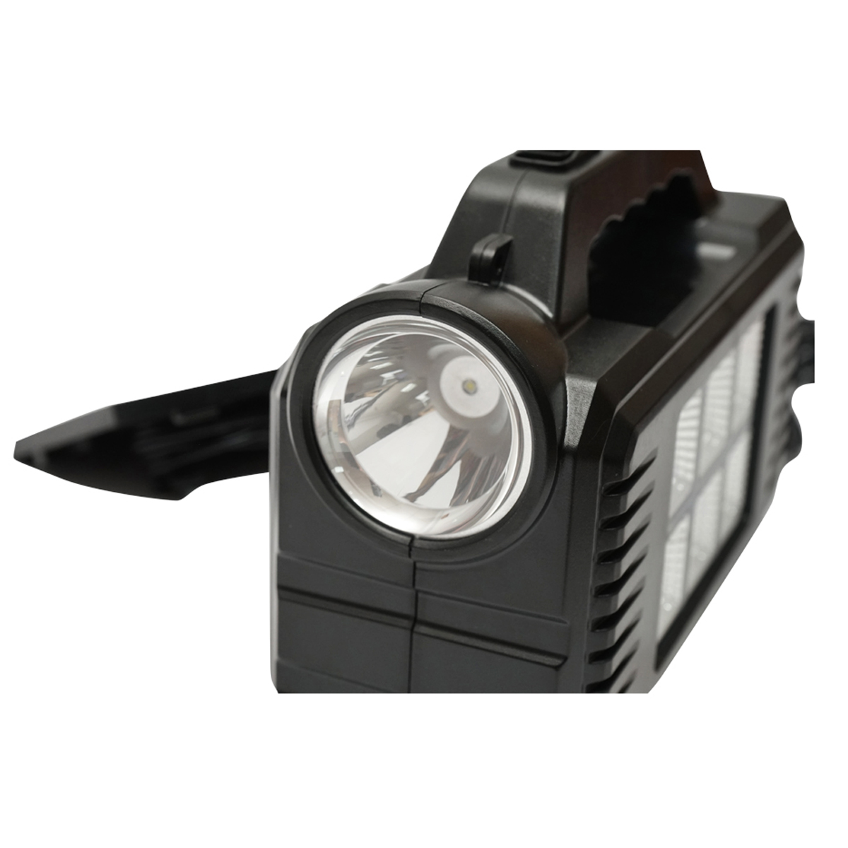 Kit iluminat portabil LED cu 2 becuri/proiector, panou solar si baterie 4000 mAhH pentru pescuit camping GD-8077 - imagine 2