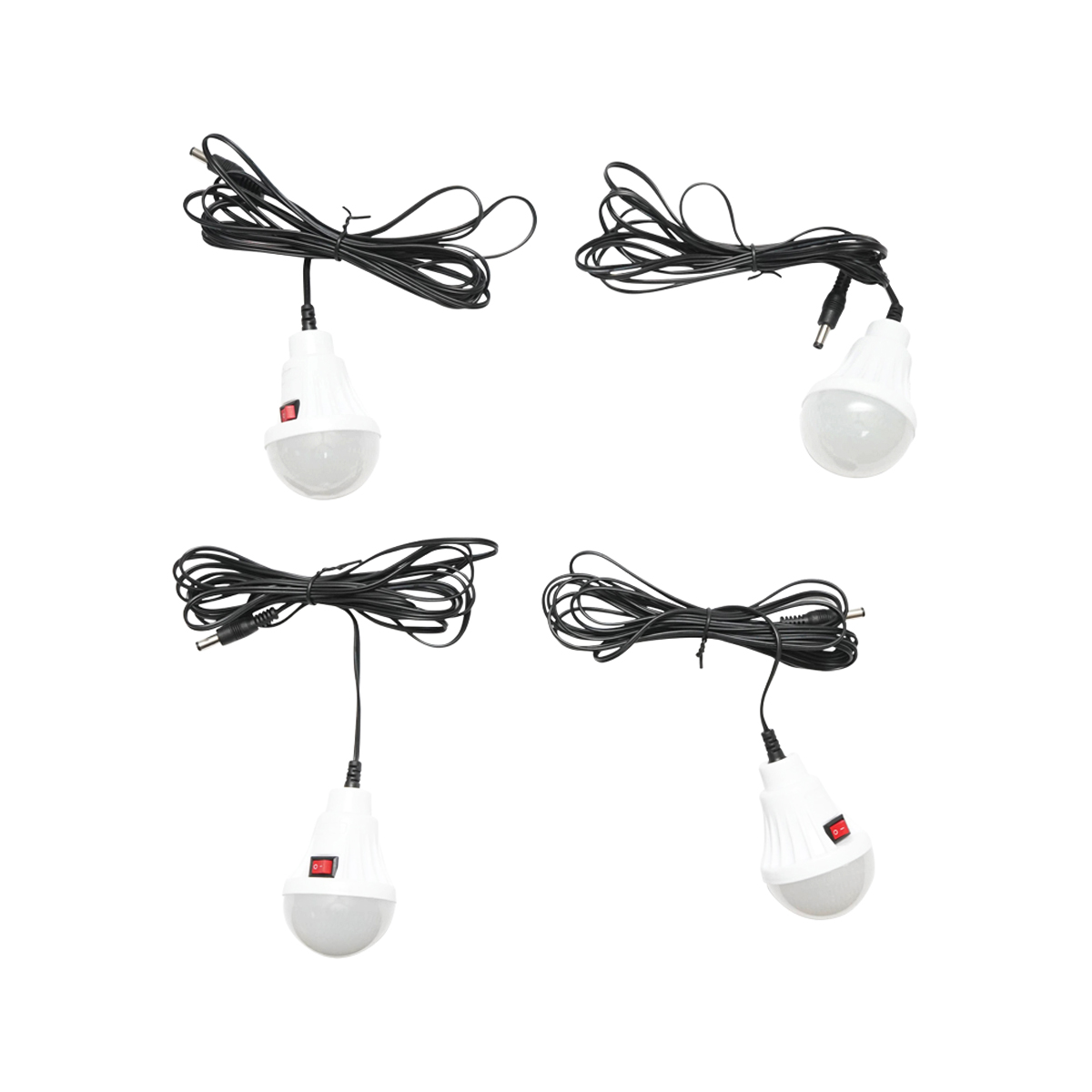 Kit iluminat portabil LED cu 4 becuri/proiector, panou solar radio FM si baterie 10000 mAhH pentru pescuit camping GD-8076 - imagine 2