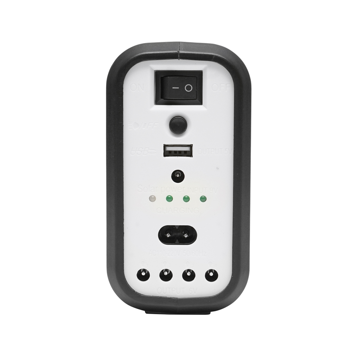 Kit iluminat portabil LED cu 3 becuri/proiector, panou solar si baterie 6V, 3Ah pentru pescuit camping GD-8017COB - imagine 5