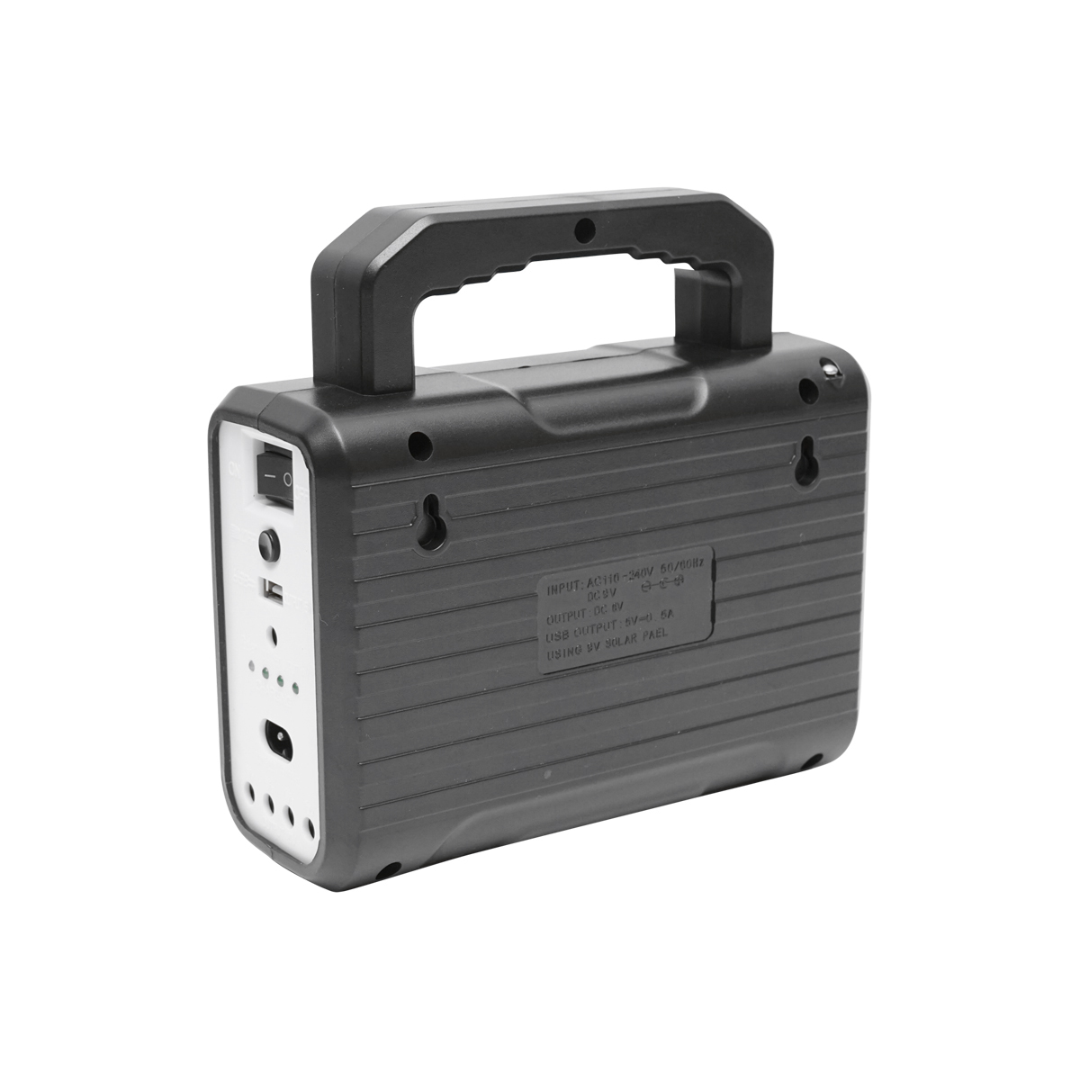 Kit iluminat portabil LED cu 3 becuri/proiector, radio FM, telecomanda panou solar si baterie 6V, 2 Ah pentru pescuit camping GD-8028 - imagine 5