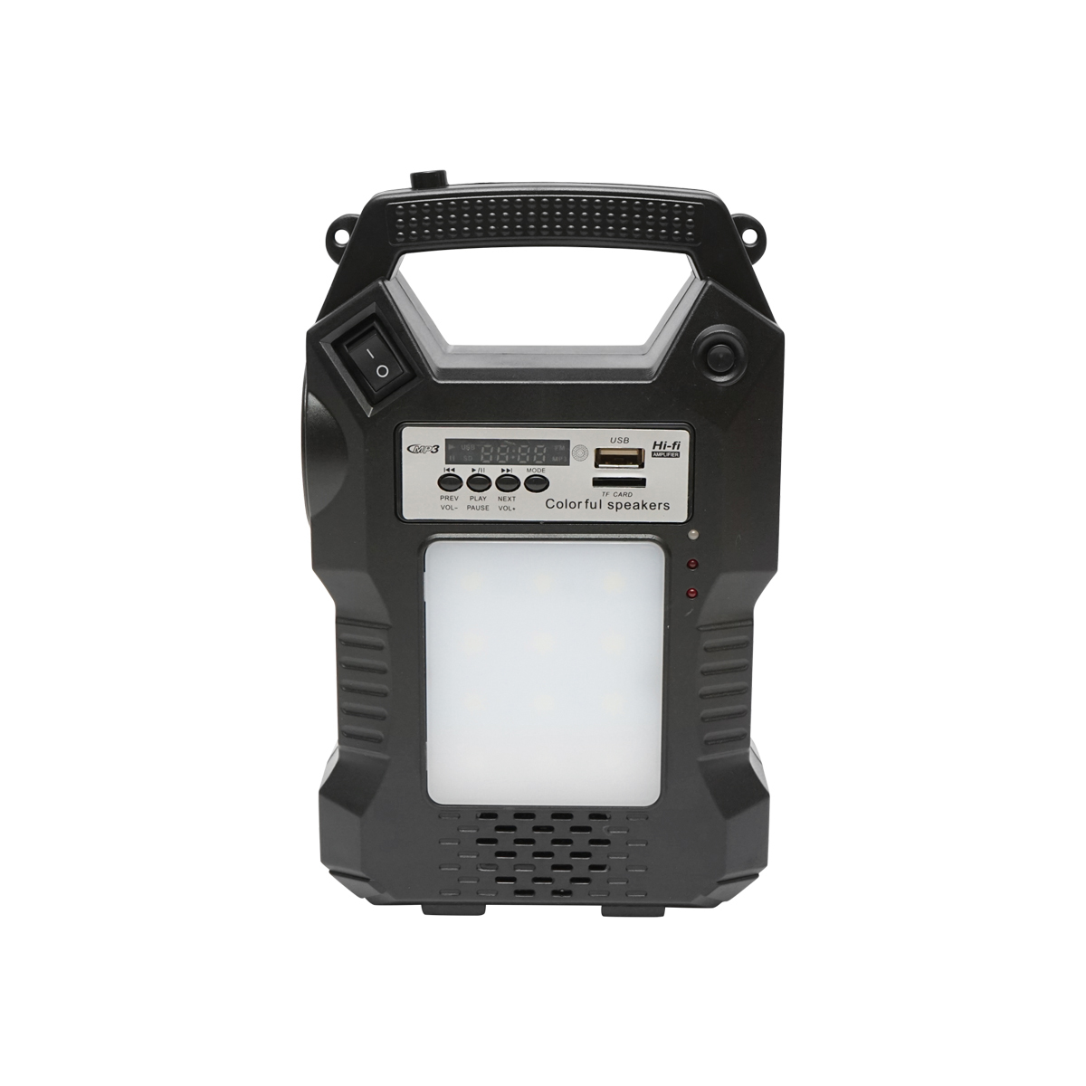 Kit iluminat portabil LED cu 3 becuri/proiector, radio FM, telecomanda panou solar si baterie 6V, 3 Ah pentru pescuit camping GD-8060 - imagine 4