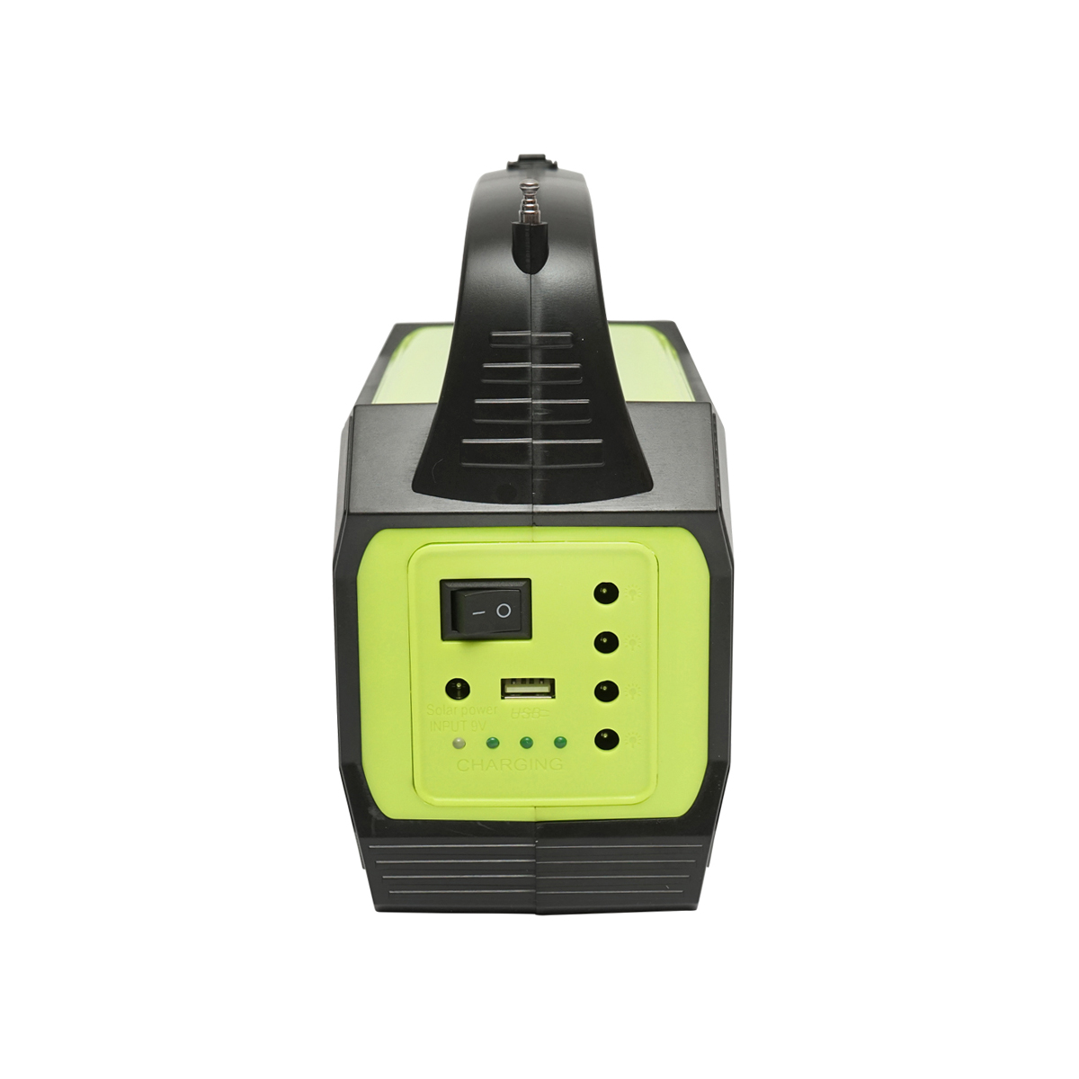 Kit iluminat portabil LED cu 3 becuri/proiector, radio FM, MP3, panou solar si baterie 6V, 4.5 Ah pentru pescuit camping GD-8073 - imagine 2