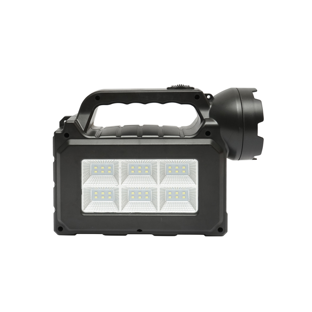 Kit iluminat portabil LED cu 3 becuri/proiector, radio FM, MP3, panou solar si baterie 3.7V, 4500 mAh pentru pescuit camping GD-P30FM - imagine 7