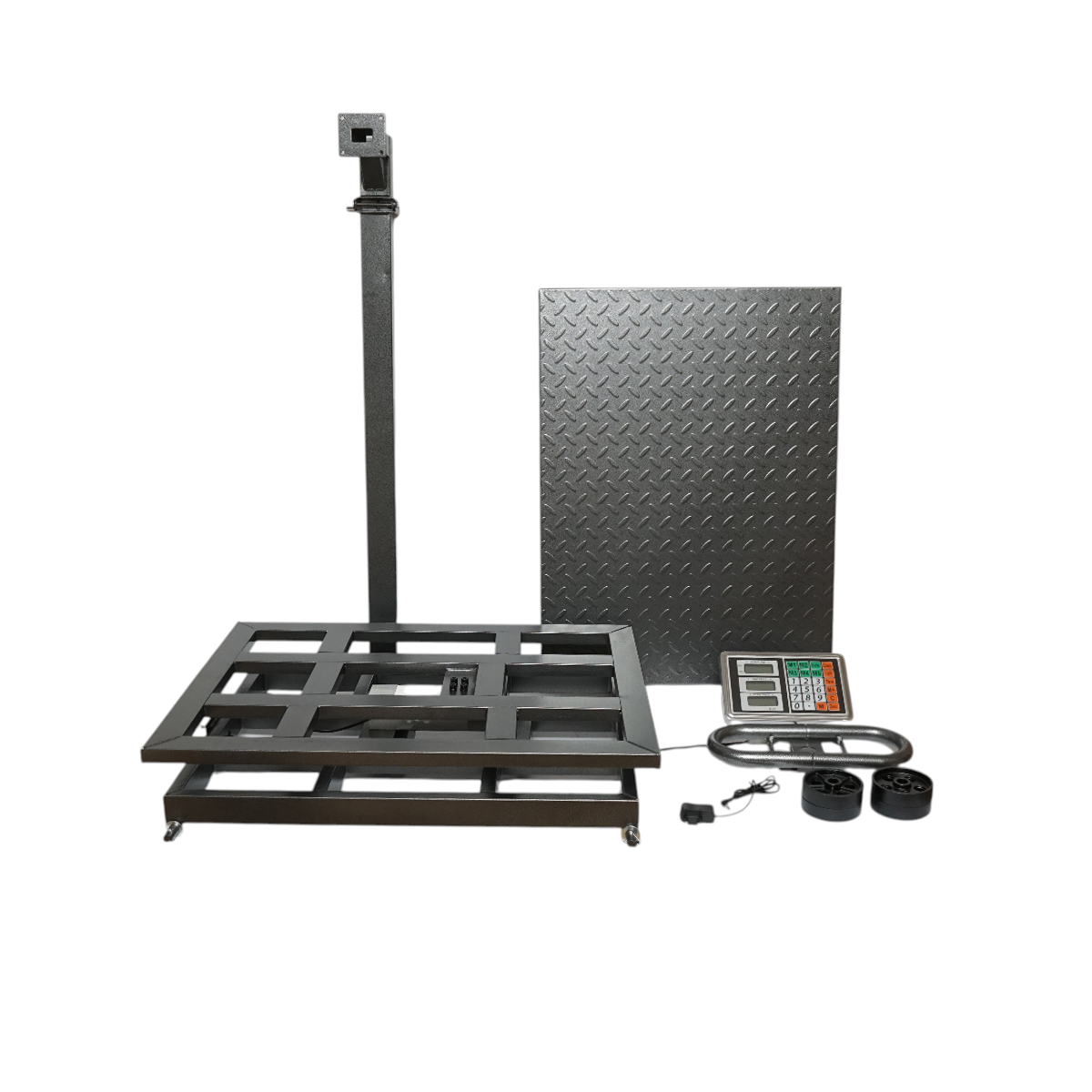 Cantar electronic de podea tip platforma 1500 kg cu roti si brat pliabil Breckner Germany - imagine 2