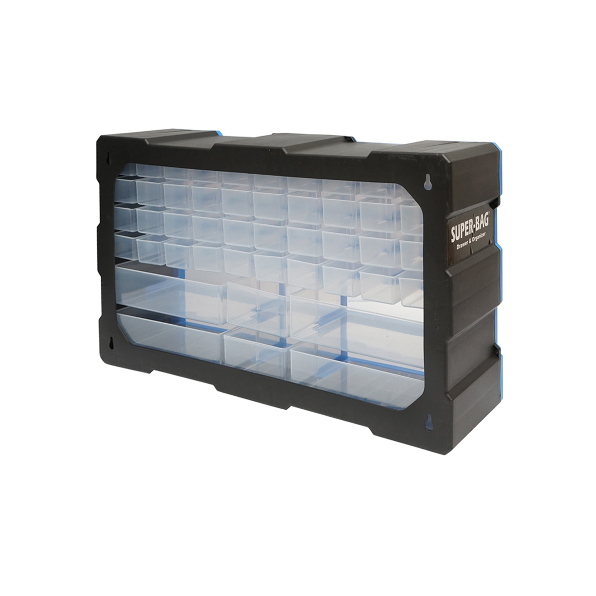 Cutie depozitare albastra din plastic modulara, 46 sertare 620x157x360mm Breckner Germany - imagine 4