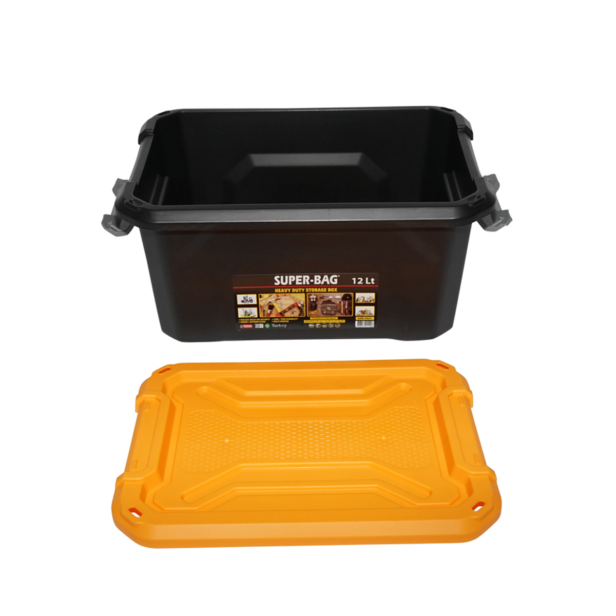Cutie, lada depozitare heavy duty 12L cu capac, galbena 385x295x175mm Breckner Germany - imagine 4