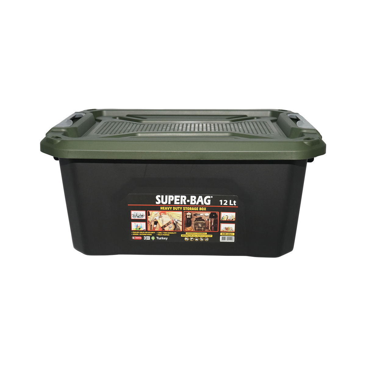 Cutie, lada depozitare heavy duty 12L cu capac, verde 385x295x175mm Breckner Germany