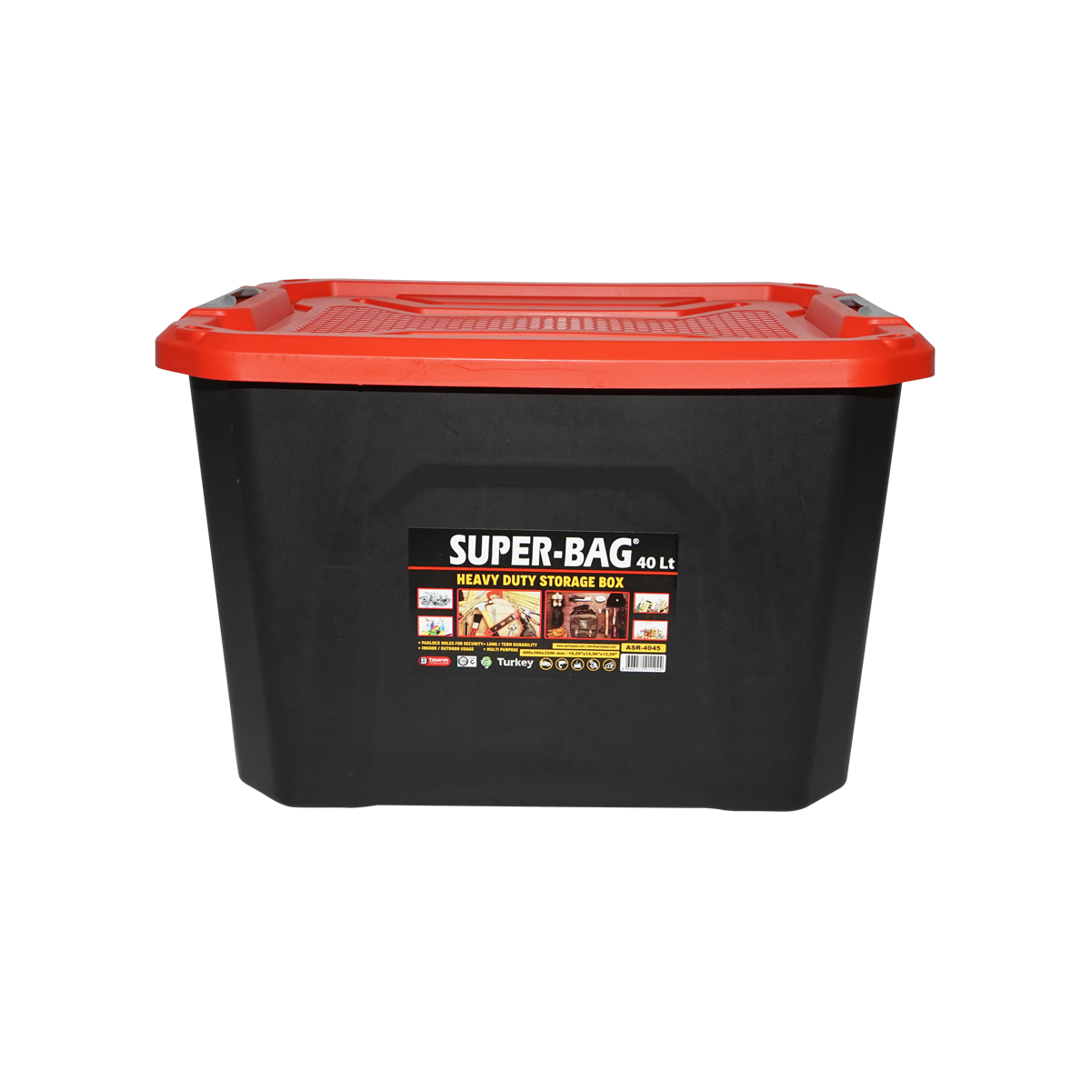 Cutie, lada depozitare heavy duty 40L cu capac, rosie 490x380x200mm Breckner Germany