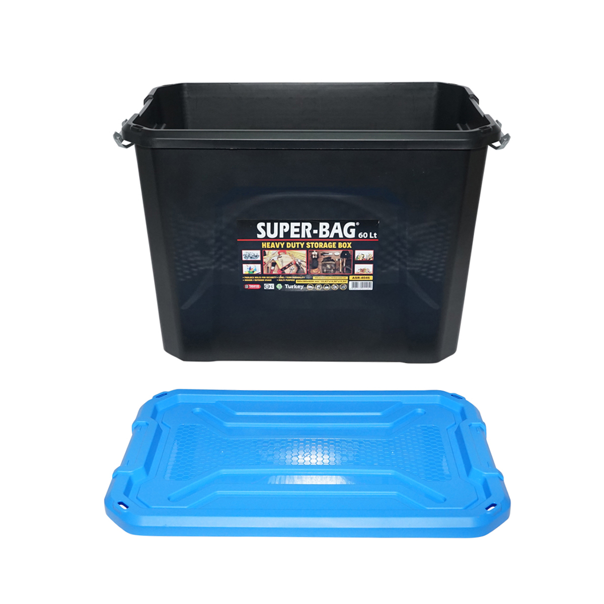 Cutie, lada depozitare heavy duty 60L cu capac, rosie 580x380x405mm Breckner Germany - imagine 4