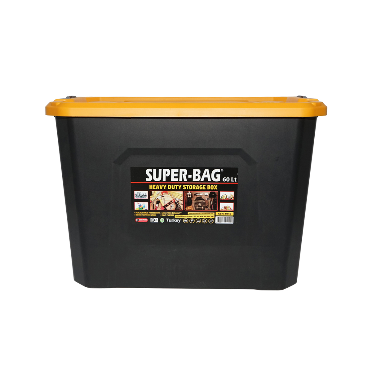 Cutie, lada depozitare heavy duty 60L cu capac, galbena 580x380x405mm Breckner Germany