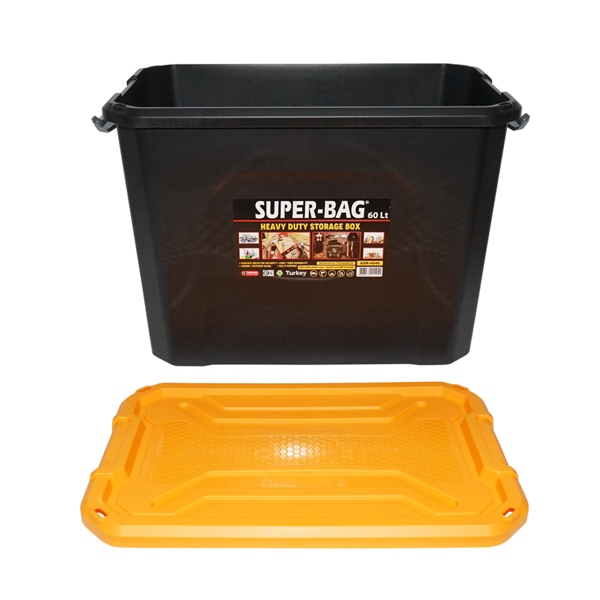 Cutie, lada depozitare heavy duty 60L cu capac, galbena 580x380x405mm Breckner Germany - imagine 4