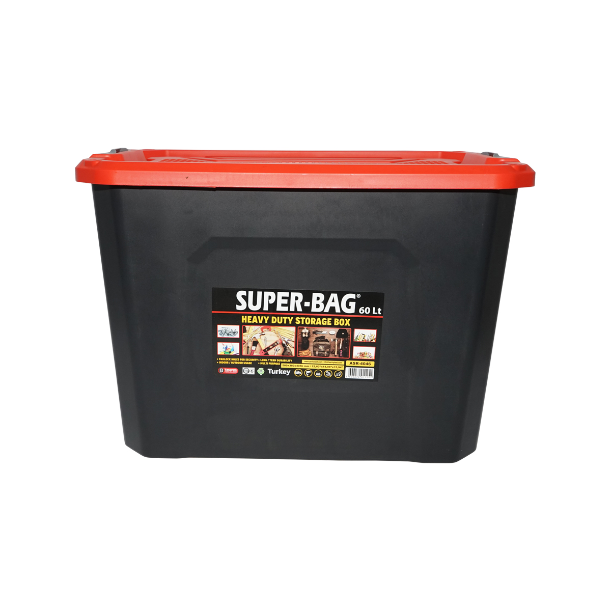 Cutie, lada depozitare heavy duty 60L cu capac, rosu 580x380x405mm Breckner Germany