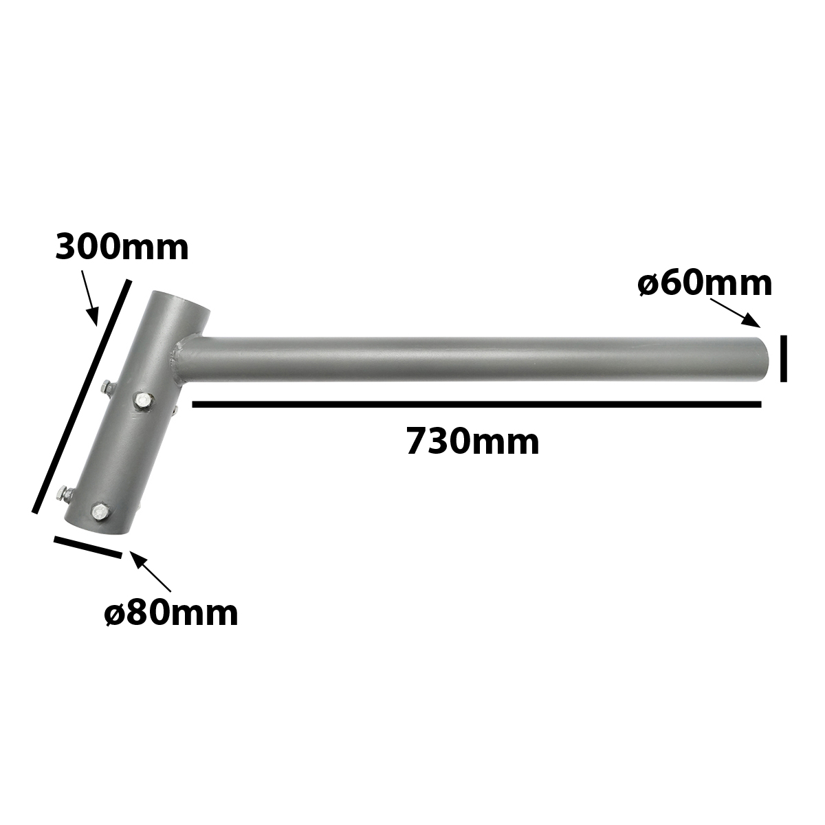 Stalp octogonal 4M cu brat orizontal pentu iluminat stradal - imagine 3