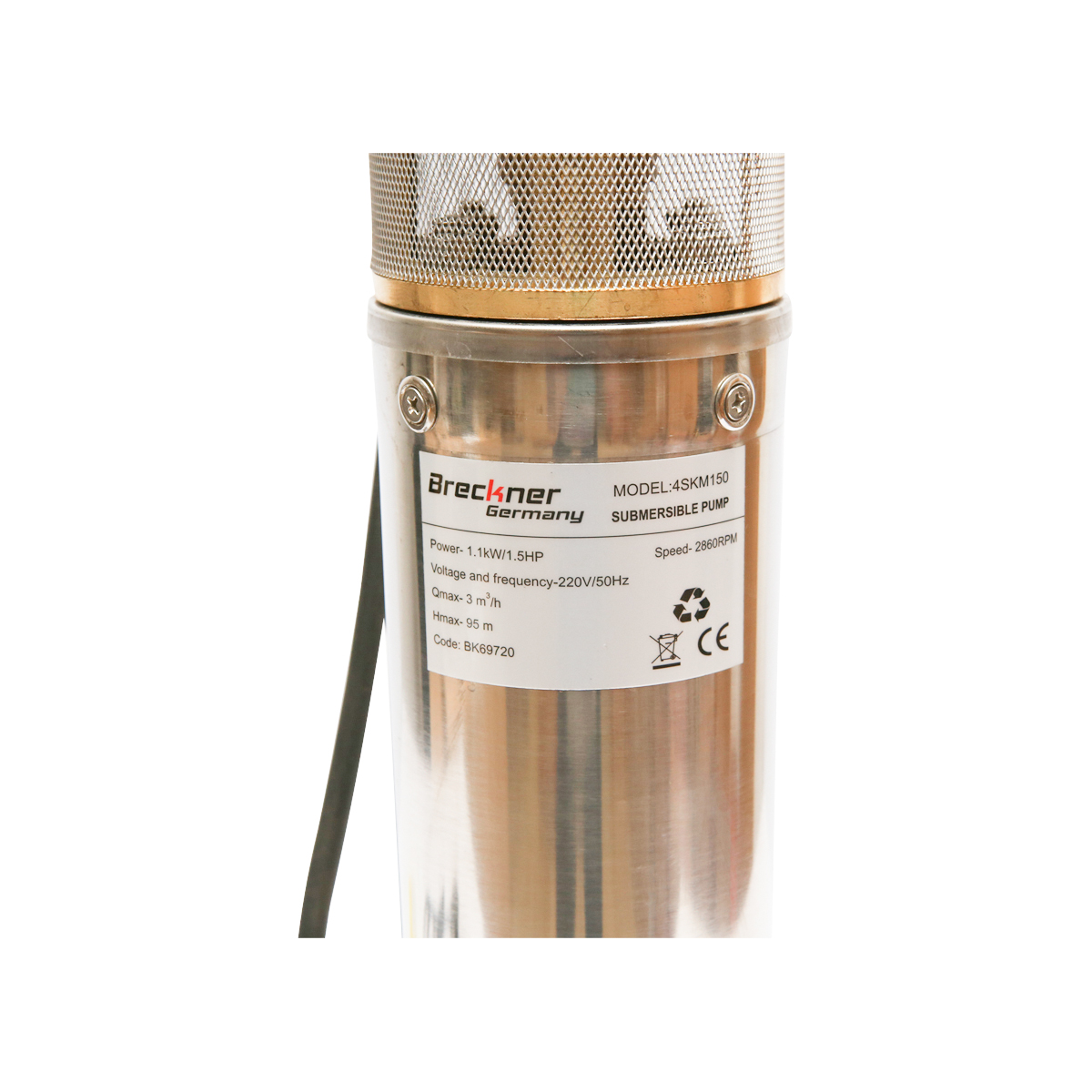 Pompa apa submersibila D100mm, 50l/min H50m, 220V, 750W cu panou de comanda 4SKM100 Breckner Germany - imagine 4