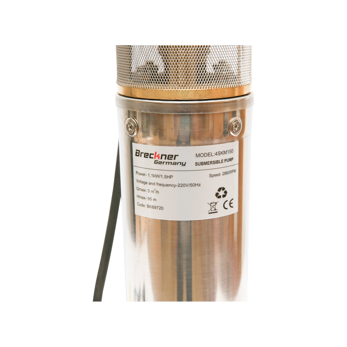 Pompa apa submersibila 4 inch, 1100W, 50l/min adancime 89m, 220V cu panou de comanda 4SKM150 Breckner Germany - imagine 4