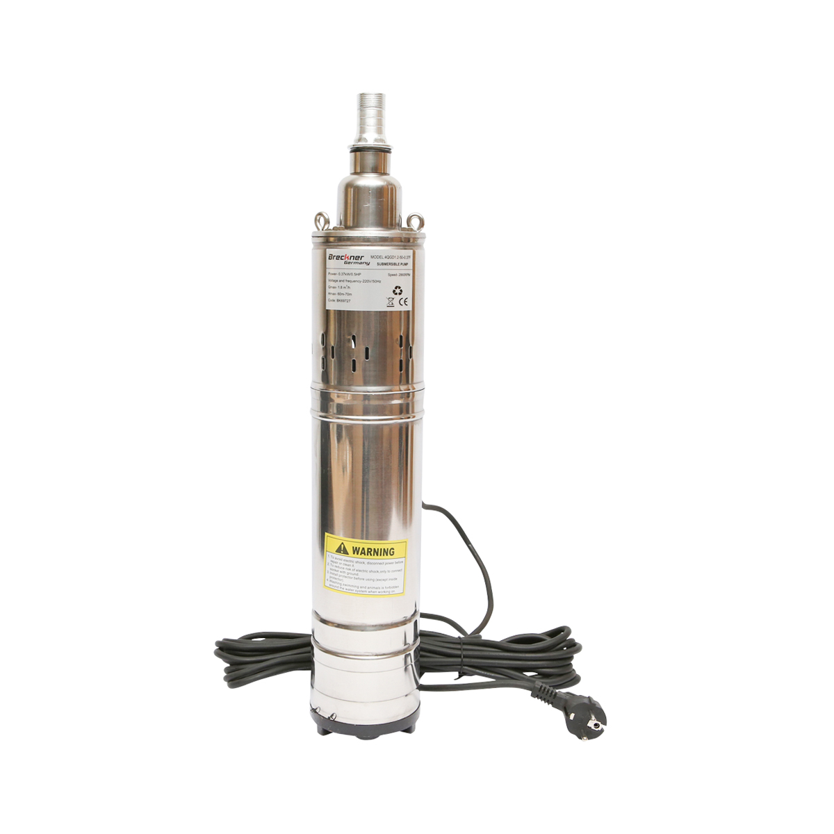 Pompa apa submersibila D100mm cu flotor, 30l/min, 50m, 220V, 370W 4QGD1.2-50-0.37F Breckner Germany - imagine 2