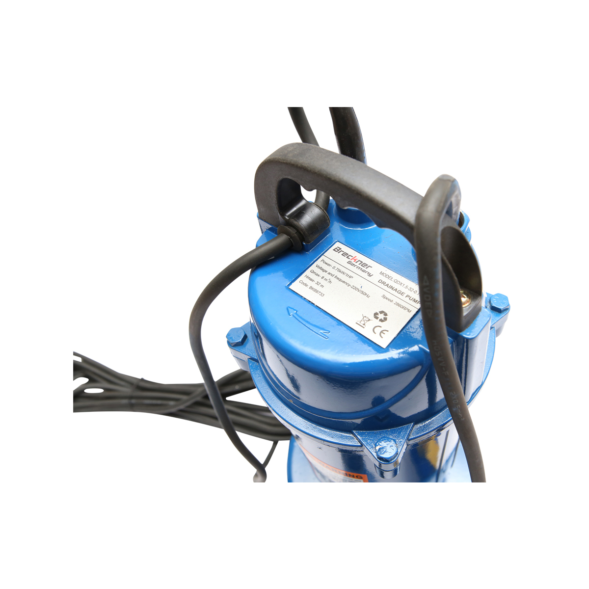 Pompa apa murdara, drenaj submersibila cu flotor 750W, 133L/min, adancime 29m, 220V, QDX1.5-32-0.75F Breckner Germany - imagine 4