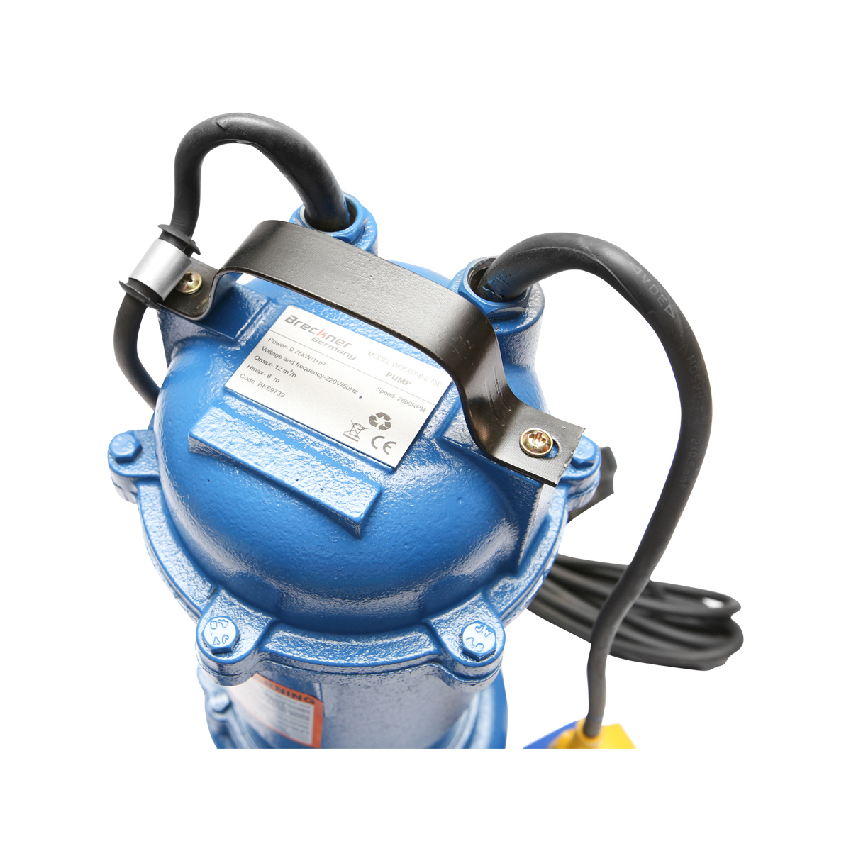 Pompa apa murdara, drenaj submersibila cu flotor si tocator 750W, 220V, debit 250L/min, H7m WQCD7-8-0.75F Breckner Germany - imagine 4