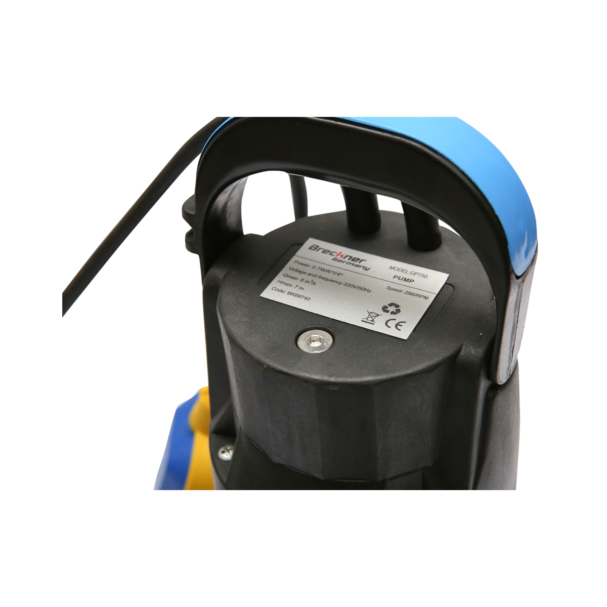 Pompa apa submersibila de gradina cu flotor, 750W, 100L/min, adancime 7m, 220V GP750 Breckner Germany - imagine 3