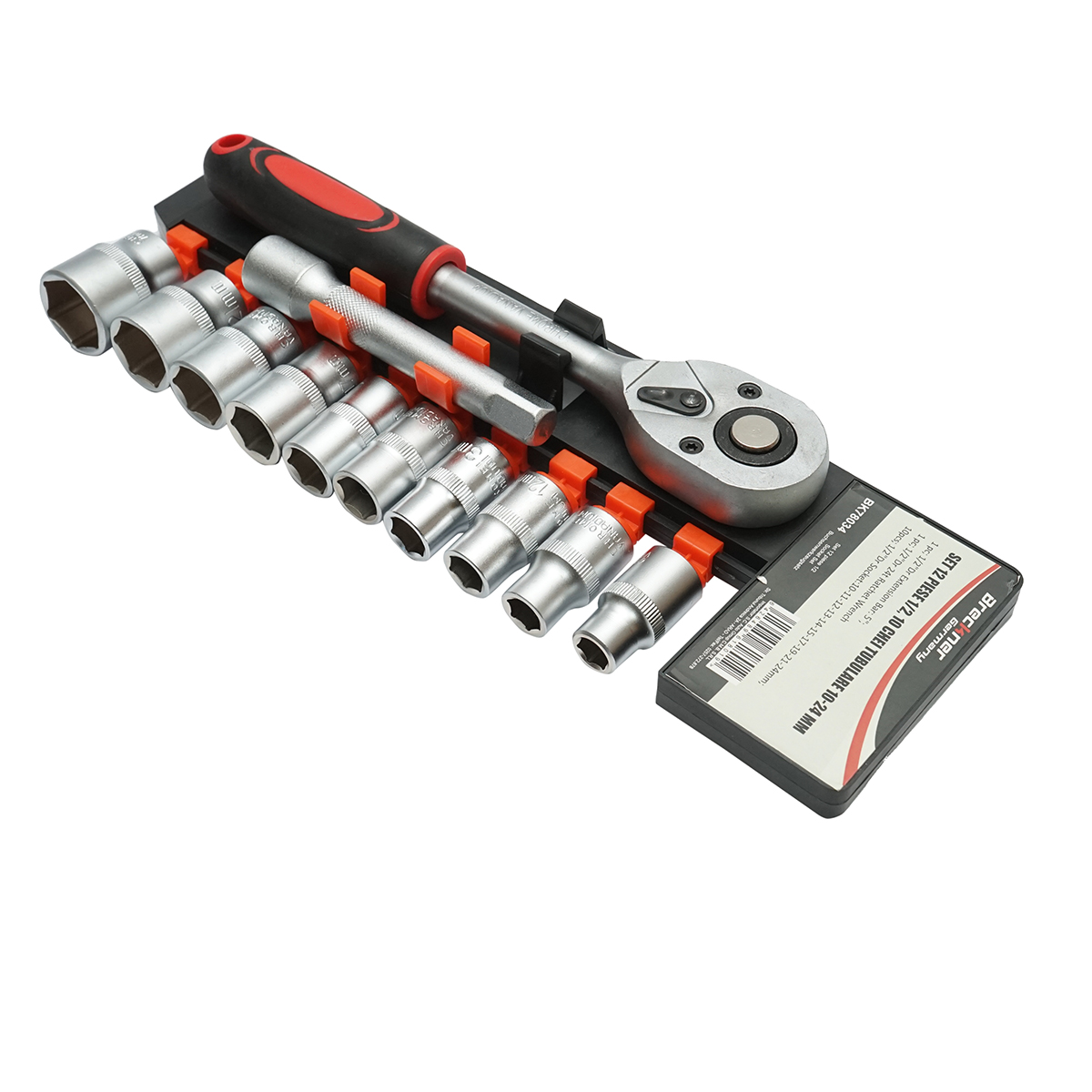 Set clichet reversibil 1/2 cu 10 tubulare si extensie Cr-V Breckner Germany - imagine 3