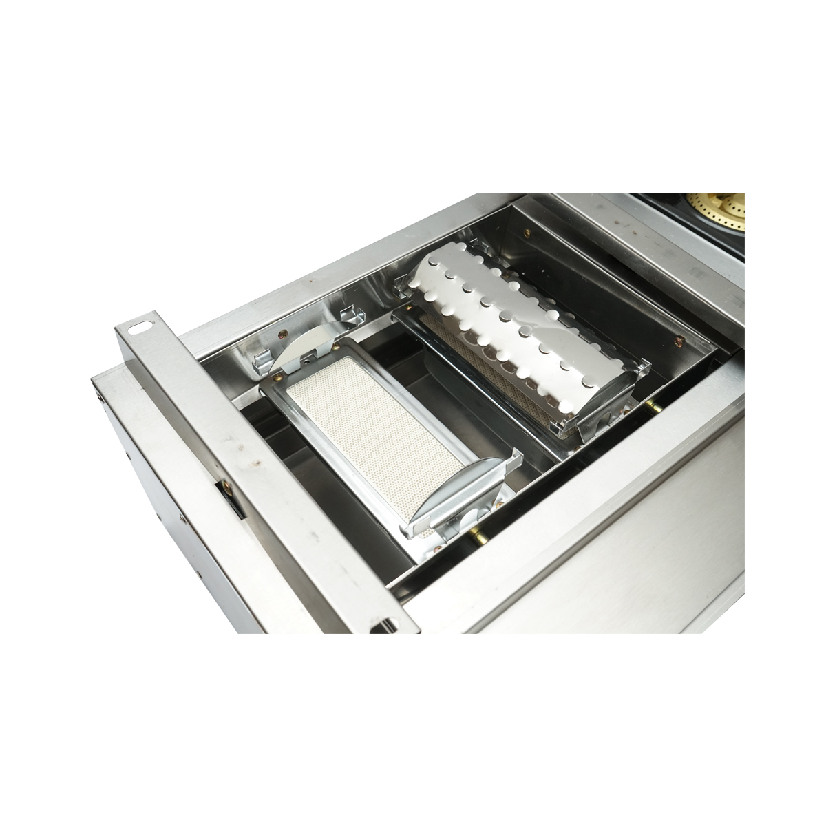 Gratar camping cu grill 2 arzatoare si 1 zona de gatit 676x400x185mm - imagine 7