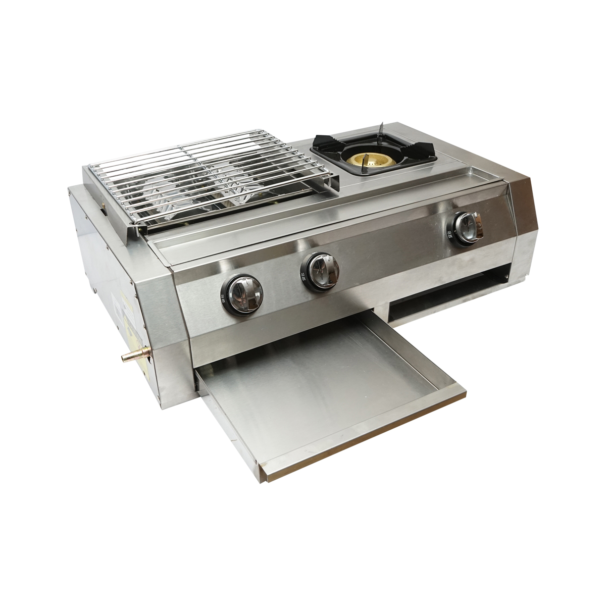 Gratar camping cu grill 2 arzatoare si 1 zona de gatit 676x400x185mm - imagine 4