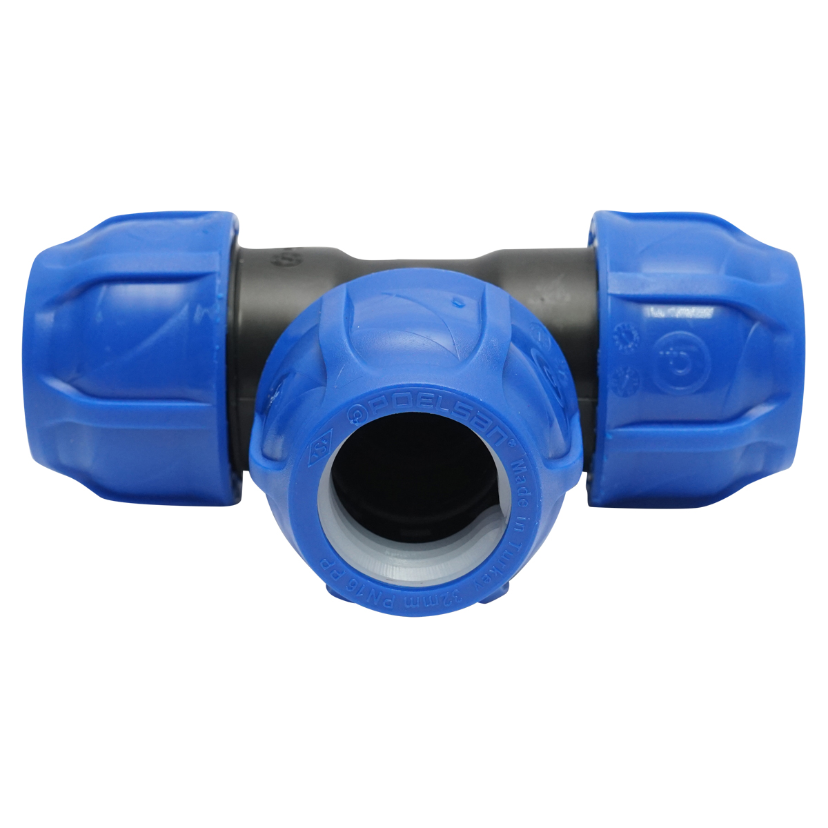 Teu compresiune egal D32x32x32mm max 16bar pentru sisteme irigatie PEHD - imagine 2