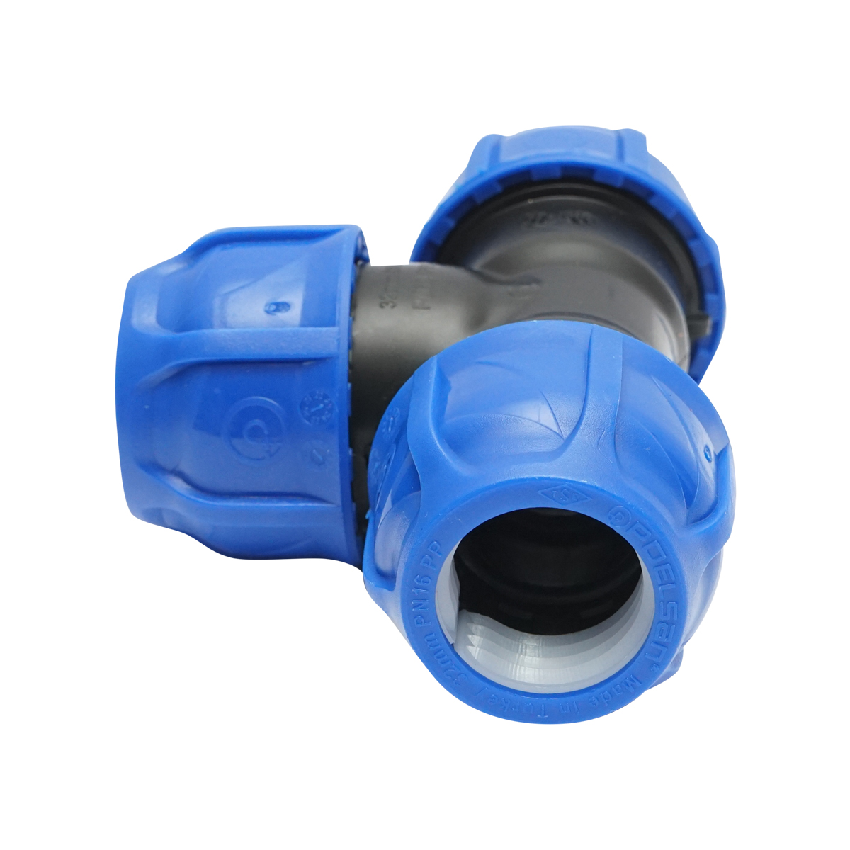 Teu compresiune egal D32x32x32mm max 16bar pentru sisteme irigatie PEHD - imagine 3