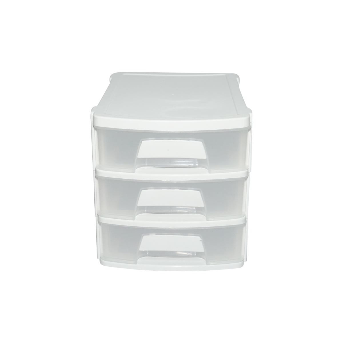 Cutie depozitare plastic cu 3 sertare alba 270x192xH198mm